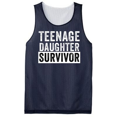 Teenage Daughter Survivor Popular Parenting Quote Funny Parent Mesh Reversible Basketball Jersey Tank