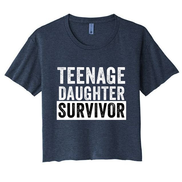 Teenage Daughter Survivor Popular Parenting Quote Funny Parent Crop Top