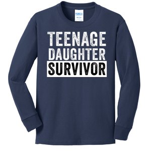 Teenage Daughter Survivor Popular Parenting Quote Funny Parent Kids Long Sleeve Shirt