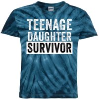 Teenage Daughter Survivor Popular Parenting Quote Funny Parent Kids Tie-Dye T-Shirt