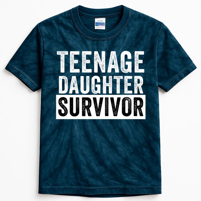 Teenage Daughter Survivor Popular Parenting Quote Funny Parent Kids Tie-Dye T-Shirt