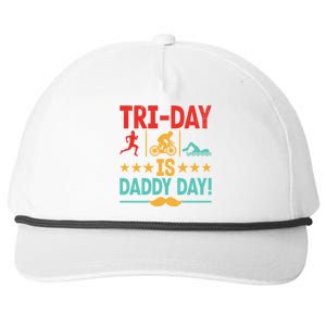 Triathlon Dad Swim Bike Run Triathlete Funny Iron Father Great Gift Snapback Five-Panel Rope Hat