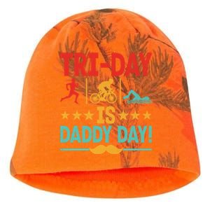 Triathlon Dad Swim Bike Run Triathlete Funny Iron Father Great Gift Kati - Camo Knit Beanie