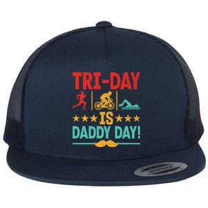 Triathlon Dad Swim Bike Run Triathlete Funny Iron Father Great Gift Flat Bill Trucker Hat