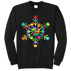 Tie Dye Snowflake Retro Hippie Christmas Holiday Xmas Gift Sweatshirt