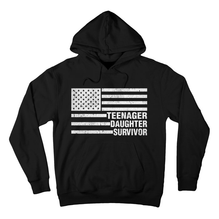 Teenage Daughter Survivor Funny Usa Flag Patriotic Hoodie