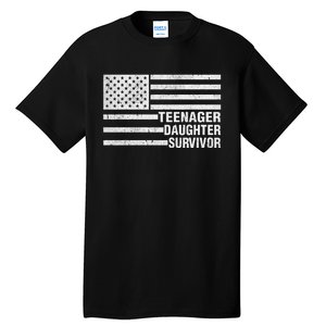 Teenage Daughter Survivor Funny Usa Flag Patriotic Tall T-Shirt