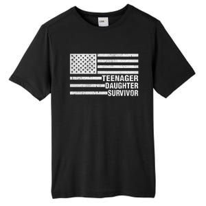 Teenage Daughter Survivor Funny Usa Flag Patriotic Tall Fusion ChromaSoft Performance T-Shirt