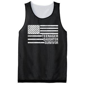 Teenage Daughter Survivor Funny Usa Flag Patriotic Mesh Reversible Basketball Jersey Tank