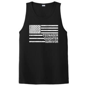 Teenage Daughter Survivor Funny Usa Flag Patriotic PosiCharge Competitor Tank