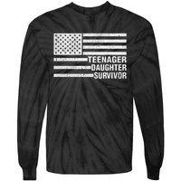 Teenage Daughter Survivor Funny Usa Flag Patriotic Tie-Dye Long Sleeve Shirt