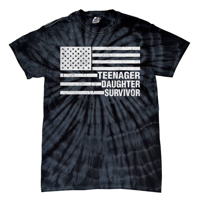 Teenage Daughter Survivor Funny Usa Flag Patriotic Tie-Dye T-Shirt