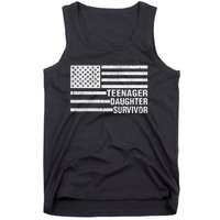 Teenage Daughter Survivor Funny Usa Flag Patriotic Tank Top