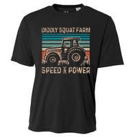 Tractor Diddly Squat Farm Speed And Power Fathers Day Tractor Dad Cooling Performance Crew T-Shirt