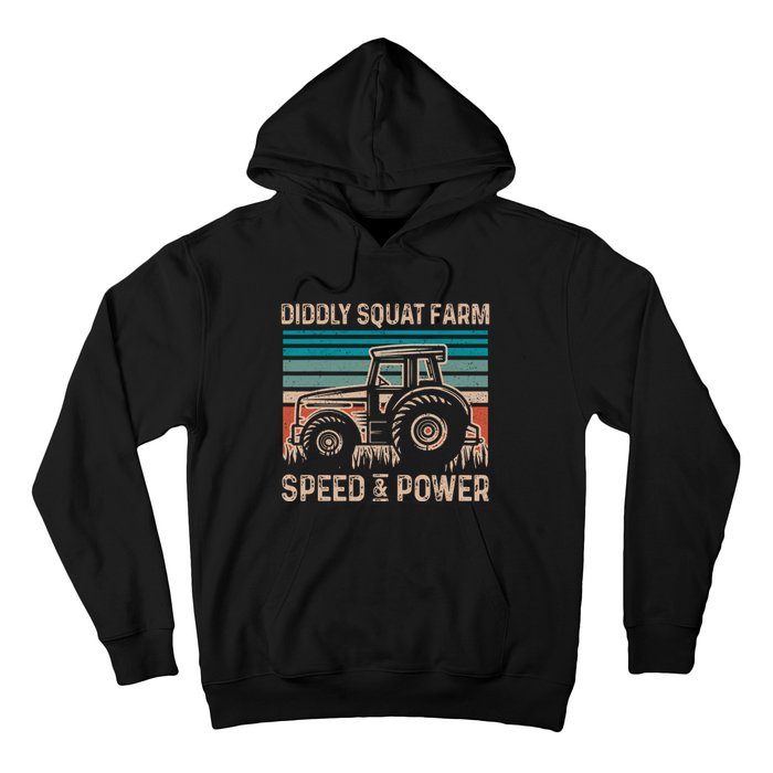 Tractor Diddly Squat Farm Speed And Power Fathers Day Tractor Dad Hoodie