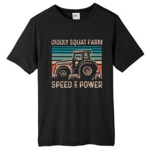 Tractor Diddly Squat Farm Speed And Power Fathers Day Tractor Dad Tall Fusion ChromaSoft Performance T-Shirt