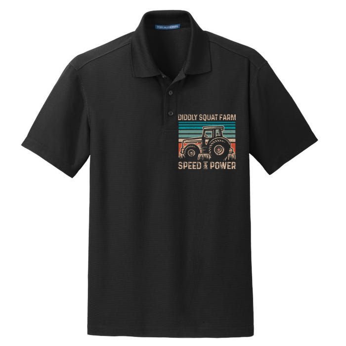 Tractor Diddly Squat Farm Speed And Power Fathers Day Tractor Dad Dry Zone Grid Polo