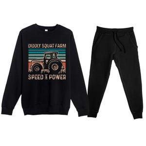 Tractor Diddly Squat Farm Speed And Power Fathers Day Tractor Dad Premium Crewneck Sweatsuit Set