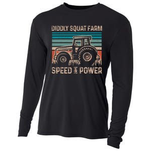 Tractor Diddly Squat Farm Speed And Power Fathers Day Tractor Dad Cooling Performance Long Sleeve Crew