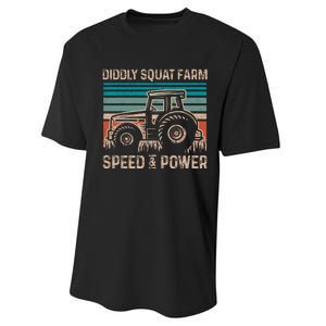 Tractor Diddly Squat Farm Speed And Power Fathers Day Tractor Dad Performance Sprint T-Shirt