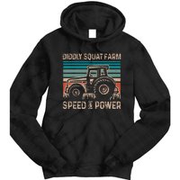 Tractor Diddly Squat Farm Speed And Power Fathers Day Tractor Dad Tie Dye Hoodie