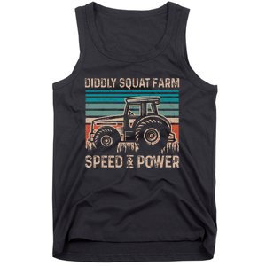 Tractor Diddly Squat Farm Speed And Power Fathers Day Tractor Dad Tank Top