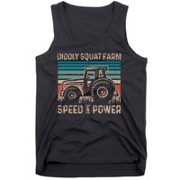 Tractor Diddly Squat Farm Speed And Power Fathers Day Tractor Dad Tank Top