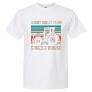 Tractor Diddly Squat Farm Speed And Power Fathers Day Tractor Dad Garment-Dyed Heavyweight T-Shirt