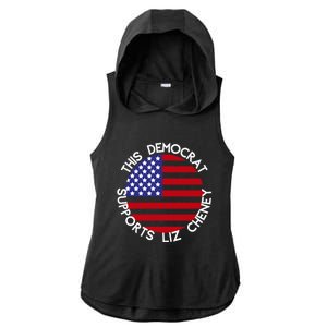 This Democrat Supports Liz Cheney Republican Trendy Gift Ladies PosiCharge Tri-Blend Wicking Draft Hoodie Tank