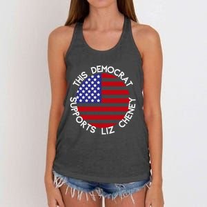 This Democrat Supports Liz Cheney Republican Trendy Gift Women's Knotted Racerback Tank