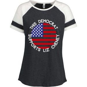 This Democrat Supports Liz Cheney Republican Trendy Gift Enza Ladies Jersey Colorblock Tee