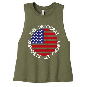 This Democrat Supports Liz Cheney Republican Trendy Gift Women's Racerback Cropped Tank