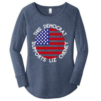 This Democrat Supports Liz Cheney Republican Trendy Gift Women's Perfect Tri Tunic Long Sleeve Shirt