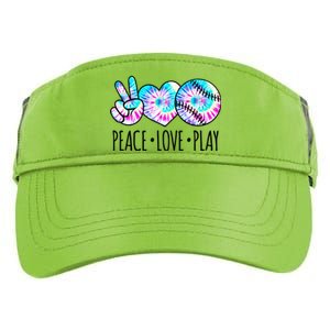 Tie Dye Softball For Teen Girls Peace Love Play Softball Gift Adult Drive Performance Visor