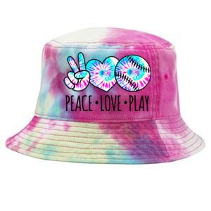 Tie Dye Softball For Teen Girls Peace Love Play Softball Gift Tie-Dyed Bucket Hat