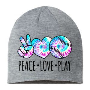 Tie Dye Softball For Teen Girls Peace Love Play Softball Gift Sustainable Beanie