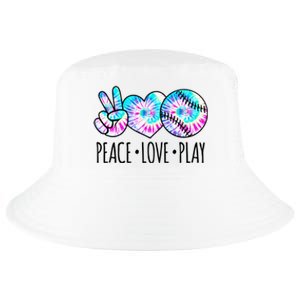 Tie Dye Softball For Teen Girls Peace Love Play Softball Gift Cool Comfort Performance Bucket Hat