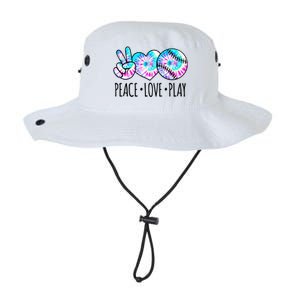 Tie Dye Softball For Teen Girls Peace Love Play Softball Gift Legacy Cool Fit Booney Bucket Hat