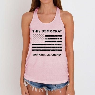 This Democrat Supports Liz Cheney Gift Women's Knotted Racerback Tank