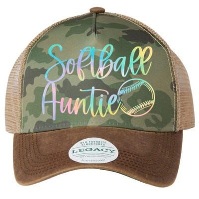 Tie Dye Softball Auntie Pocket Softball Auntie Game Day Cool Gift Legacy Tie Dye Trucker Hat