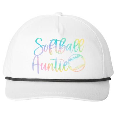 Tie Dye Softball Auntie Pocket Softball Auntie Game Day Cool Gift Snapback Five-Panel Rope Hat