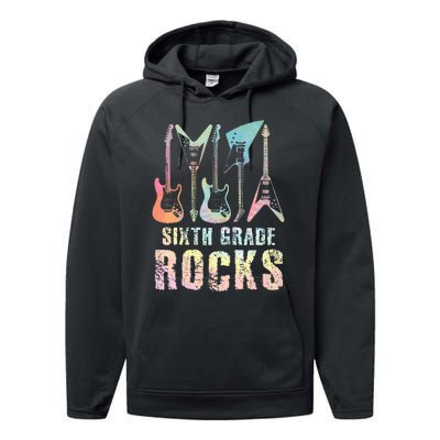 Tie Dye Sixth Grade Rocks Teacher Performance Fleece Hoodie