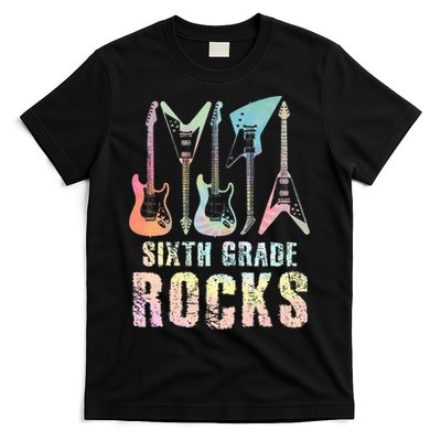 Tie Dye Sixth Grade Rocks Teacher T-Shirt