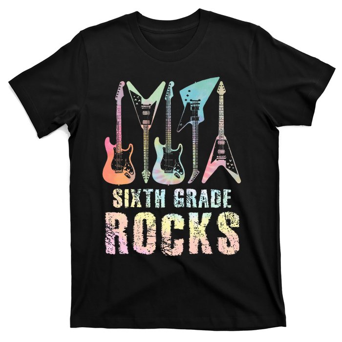 Tie Dye Sixth Grade Rocks Teacher T-Shirt