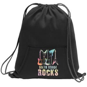 Tie Dye Sixth Grade Rocks Teacher Sweatshirt Cinch Pack Bag