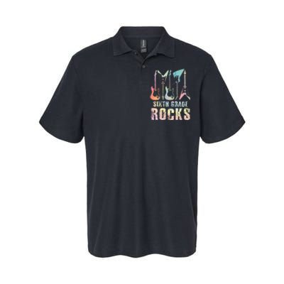 Tie Dye Sixth Grade Rocks Teacher Softstyle Adult Sport Polo