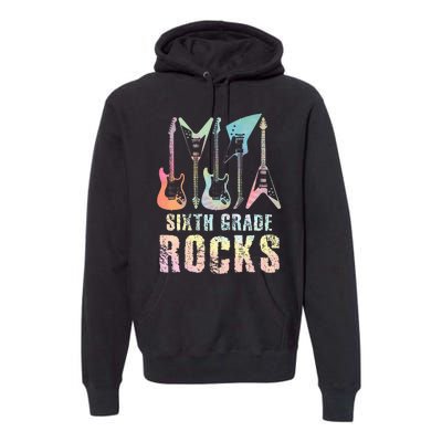 Tie Dye Sixth Grade Rocks Teacher Premium Hoodie