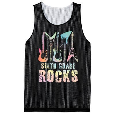 Tie Dye Sixth Grade Rocks Teacher Mesh Reversible Basketball Jersey Tank