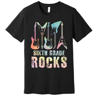 Tie Dye Sixth Grade Rocks Teacher Premium T-Shirt