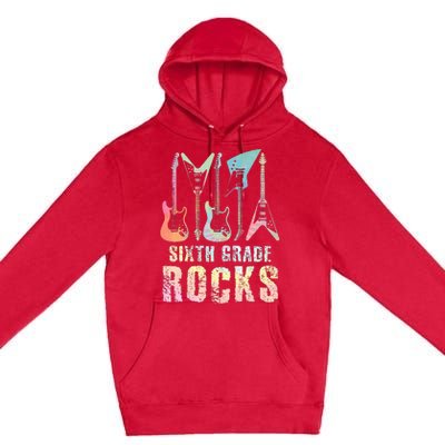 Tie Dye Sixth Grade Rocks Teacher Premium Pullover Hoodie